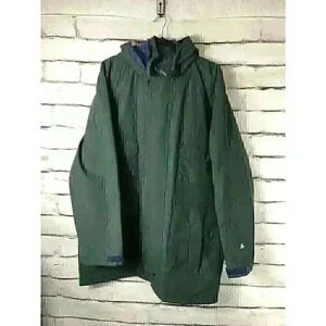 Cedar Key PVC Mens Size XL Green Lightweight Zip Up Jacket Detachable Hood